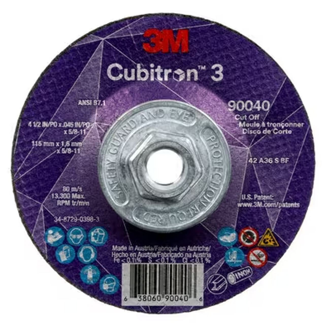 3M™ Cubitron™ 3 Cut-Off Wheel, 36+, T27, ANSI