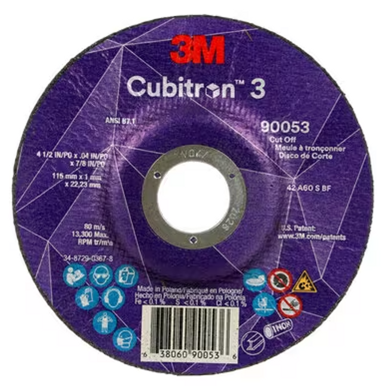 3M™ Cubitron™ 3 Cut-Off Wheel, T27, ANSI