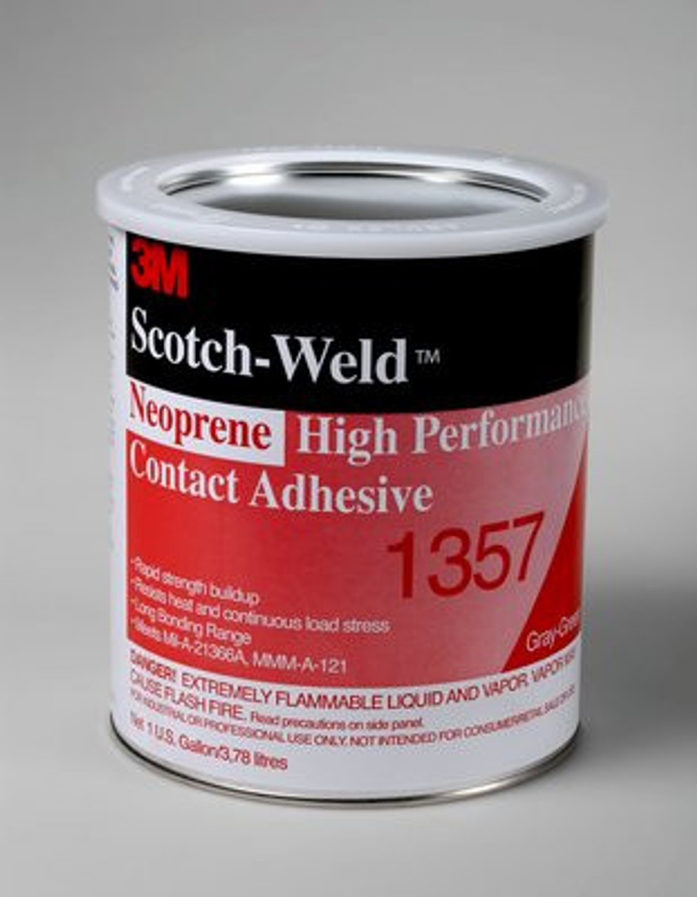 3M™ Neoprene High Performance Contact Adhesive 1357, Light Yellow, 1 Gallon Can