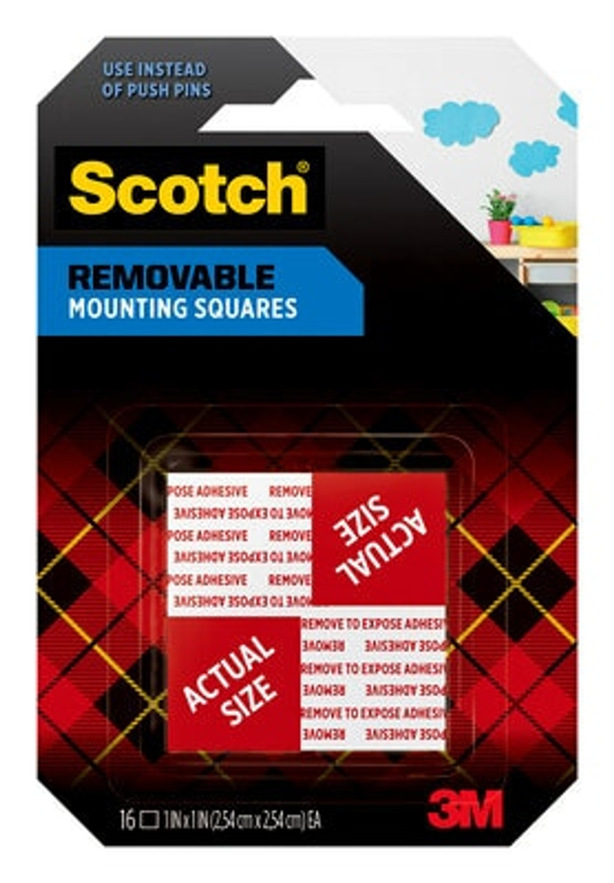 Scotch® Removable Double-Sided Mounting Squares 108S-SQ-16, 1 in x 1 in