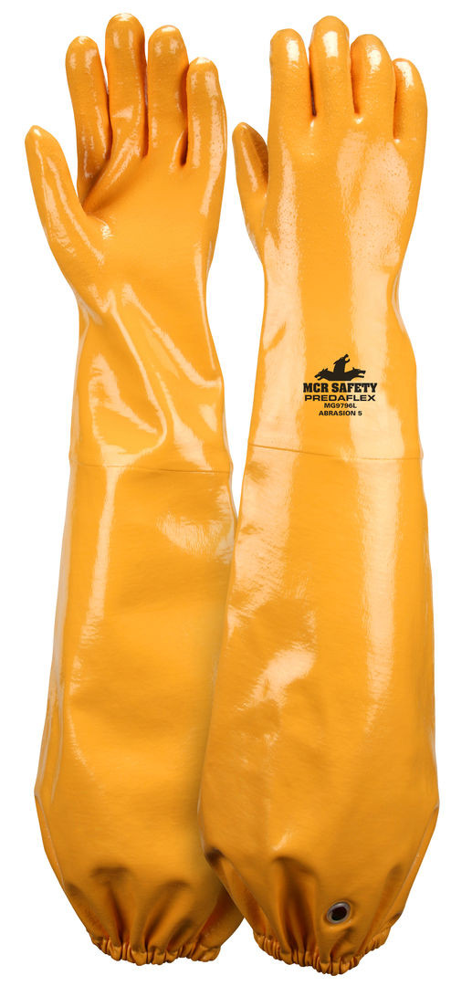 MCR Safety PredaFlex ™ Work Gloves - Shoulder Length - Fully Coated with Nitrile - Soft Interlock Liner - Sandy Finish - Shoulder Length Protection for Extreme Jobs