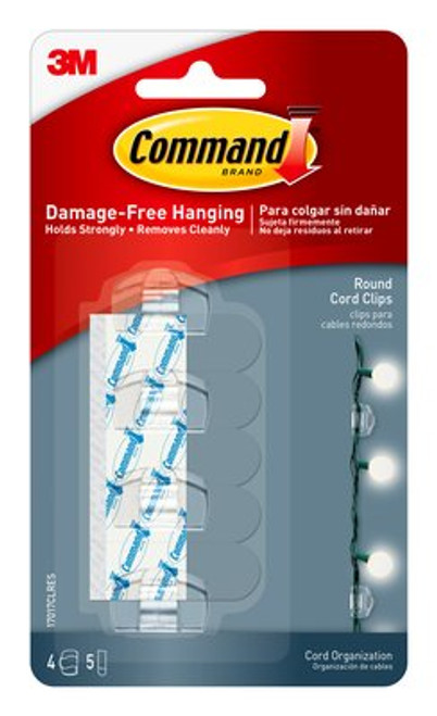 Command Outdoor Light Clips, 16 clips, 20 strips, Water-Resistant Adhesive  (17017CLR-AWES), Clear (17017CLR-AW-E)