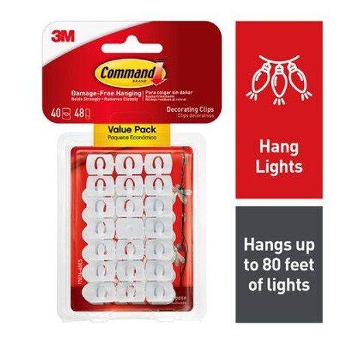 Command™ Decorating Clips, Value Pack 40 clips, 48 strips, 17026-40ES Command™ Decorating Clips, Value Pack 40 clips, 48 strips, 17026-40ES
