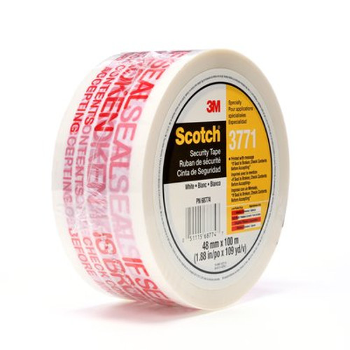 Scotch® Printed Message IF SEAL IS BROKEN CHECK CONTENTS BEFORE ACCEPTING Box Sealing Tape 3771 White, 48 mm x 100 m, 36 Individually Wrapped Rolls Per Case, Conveniently Packaged Scotch® Printed Message IF SEAL IS BROKEN CHECK CONTENTS BEFORE ACCEPTING Box Sealing Tape 3771 White, 48 mm x 100 m, 36 Individually Wrapped Rolls Per Case, Conveniently Packaged