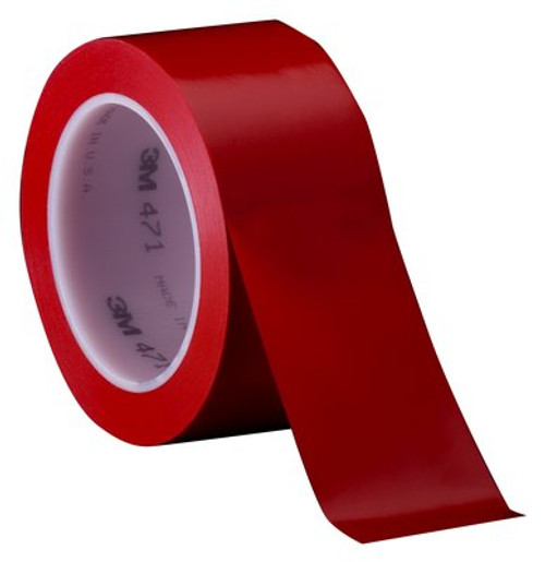 3M™ Vinyl Tape 471, Red, 1 in x 36 yd, 5.2 mil Individually wrapped rolls per case Conveniently Packaged