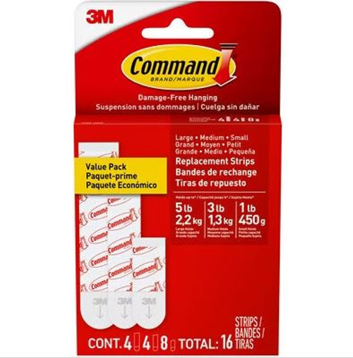 3M™ Command™ Adhesive Strips ,17522 Boxed Large Strips , 1000 Strips - The  Binding Source