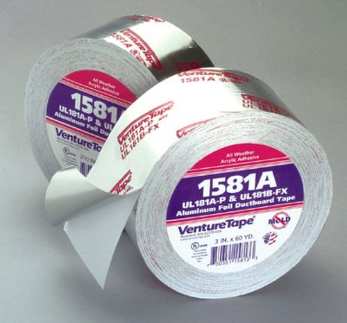 3M 425 Aluminum Foil Tape Silver, 2 in x 60 yd 4.6 mil, 24 rolls per case  Bulk