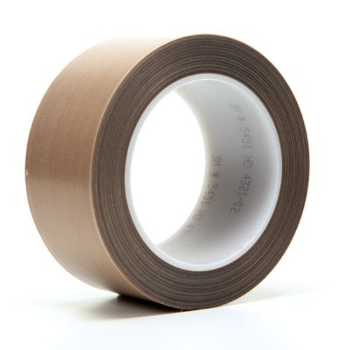 3M™ PTFE Glass Cloth Tape 5451, Brown, 1 1/2 in x 36 yd, 5.6 mil