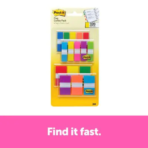 Note repositionnables (post-it) Waytex 200 Marque-pages plastifiés  repositionnables 10 mini blocs de 20 notes adhésives couleurs pastel  transparentes 4,5x1,2 cm