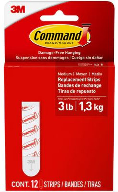 Command™ Medium Foam Replacement Strips 17021-12ESF, 12 Strips