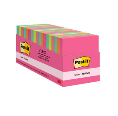 Post-it® Notes 654-18CTCP, 3 in x 3 in (76 mm x 76 mm),Cabinet pack, Cape Town Collection, 18 Pads/Pack, 100 Sheets/Pad Post-it® Notes 654-18CTCP, 3 in x 3 in (76 mm x 76 mm),Cabinet pack, Cape Town Collection, 18 Pads/Pack, 100 Sheets/Pad