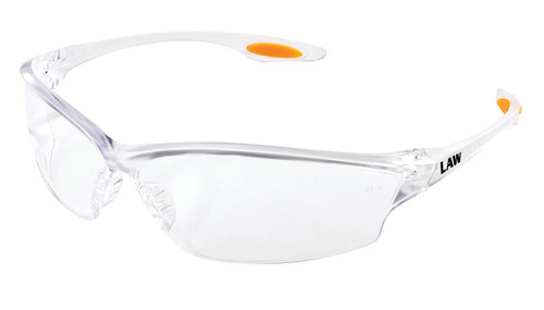 Law® LW2 Series Clear Safety Glasses UV-AF® Anti-Fog Lens Soft Secure TPR Nose Piece and Temple Inserts