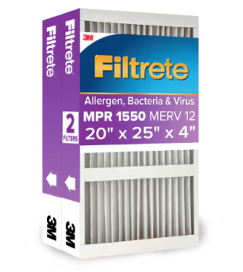 Filtrete™ High Performance Air Filter 1550 MPR NDP03-4-2PK-1E, 20 in x 25 in x 4 in Filtrete™ High Performance Air Filter 1550 MPR NDP03-4-2PK-1E, 20 in x 25 in x 4 in