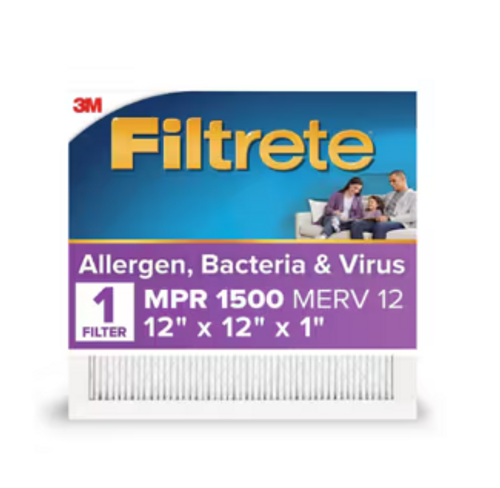 Filtrete™ Allergen, Bacteria & Virus Air Filter, 1500 MPR, 2010-4, 12 in x 12 in x 1 in Filtrete™ Allergen, Bacteria & Virus Air Filter, 1500 MPR, 2010-4, 12 in x 12 in x 1 in