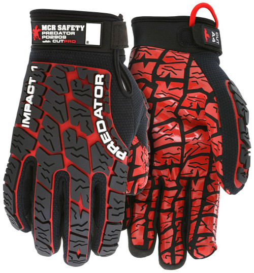 Predator® Mechanics Work Gloves - Impact Resistant Back - HyperMax® HPPE Cut Resistant Palm Liner - Synthetic Leather Palm with Tire Tread Grip - Patented Tire Tread TPR Back-of-Hand Protection - TPR Back Provides Excellent Impact Protection