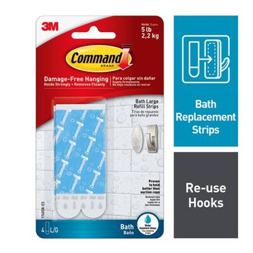 Command Refill Strips, White, 8 Small, 4 Medium, 4 Large/Pack - The  Highlanders Shop