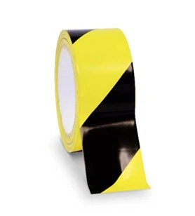 DT-87 Vinyl Aisle Marking Tape, 3” x 36 yards (72 mm x 33 m), 6 Mil, Black and Yellow