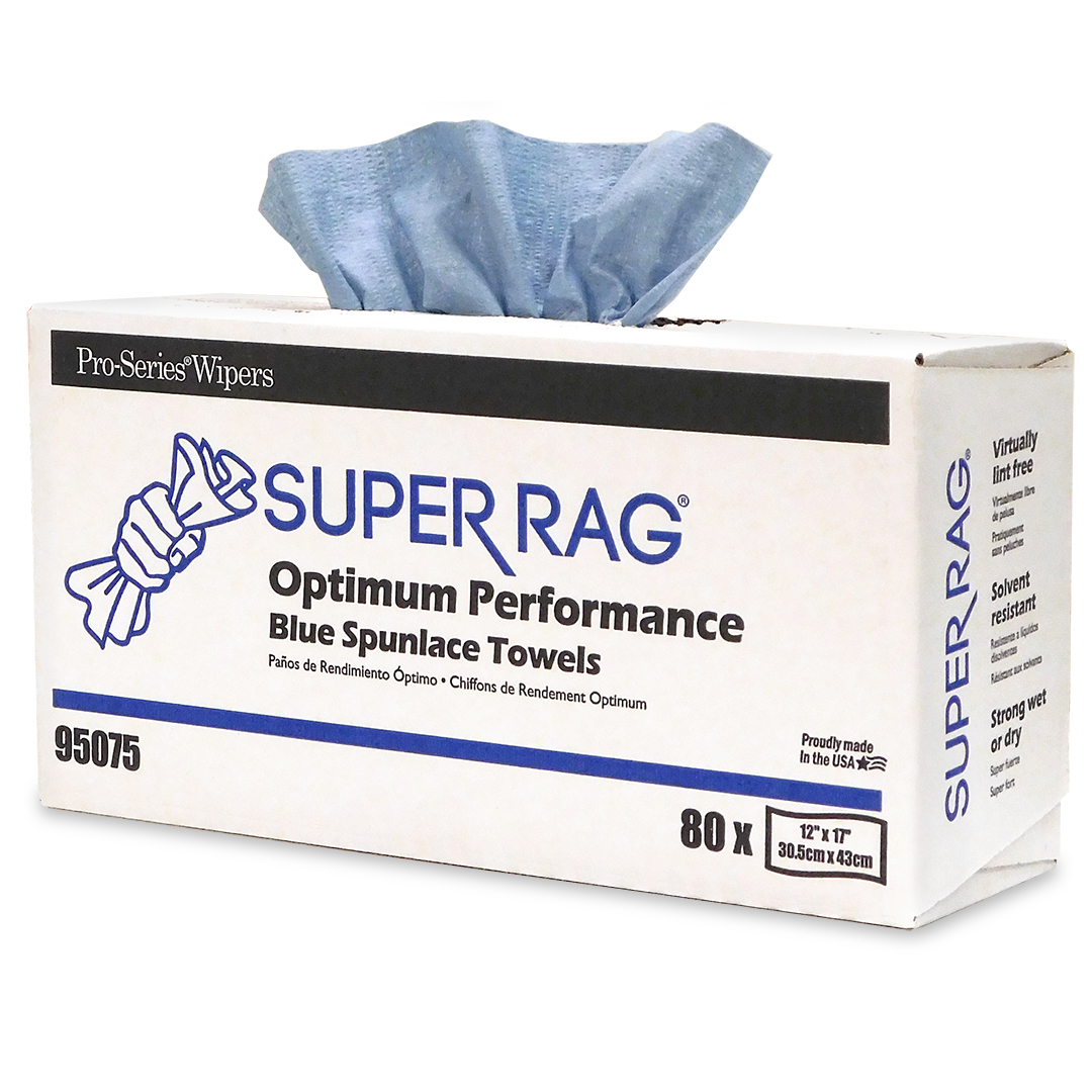 95075 Super Rag Wipes, Blue, 12