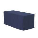 A fitted table cover in dark navy, designed for a 4-foot table, with a sleek and streamlined appearance.
