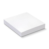 A white recycled sticky pad, measuring 70 x 75mm, containing 100 sheets, with a simple design.