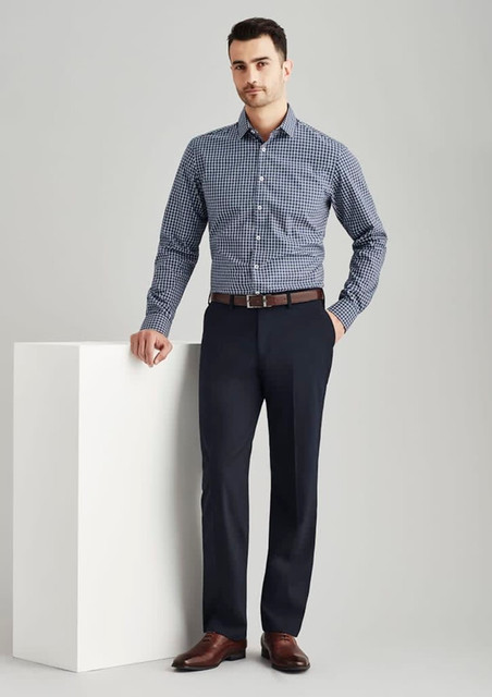 Mens Comfort Wool Stretch Flat Front Pant