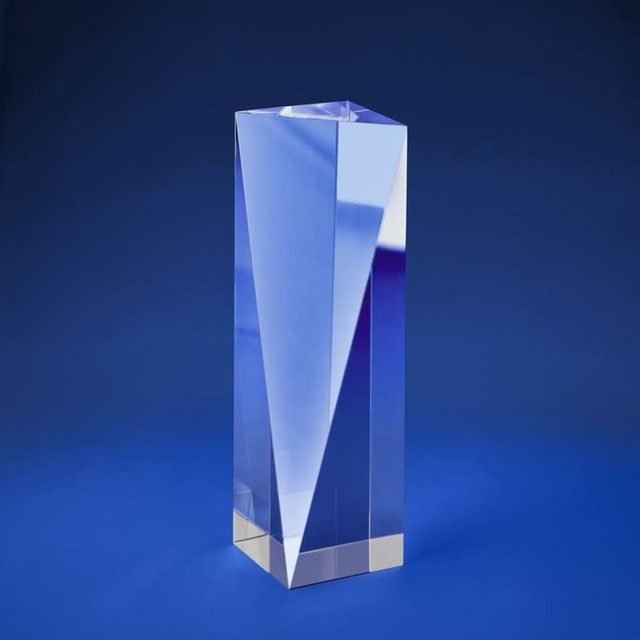 Optical Crystal  - V Shaped Solid Award (LIMITED ENGRAVING)