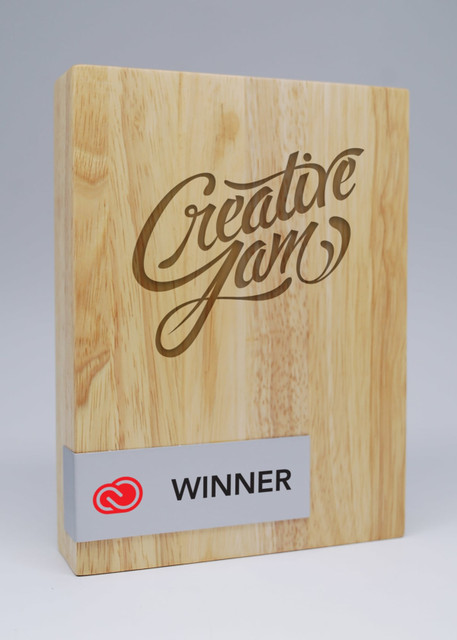 Wood Block Award with Printed Metal Plate || 107-QW175A-MW2