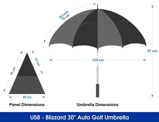 Blizzard 30" Auto Golf Umbrella