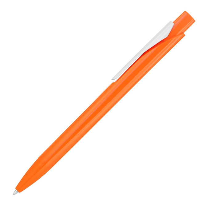 Plastic Pen Ballpoint White Romana