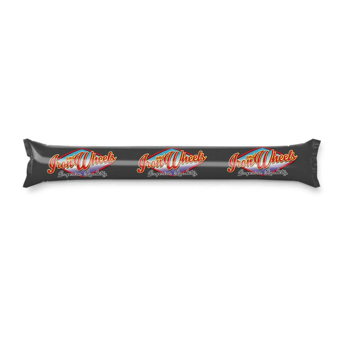 A roll of Thunder Stix featuring vibrant branding in orange and white colors on a black background.