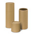 A drink bottle gift tube set in natural brown cardboard, featuring three different sizes and a minimalistic design.