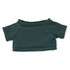A green plush top with short sleeves and a rounded neckline. It has a smooth texture and simple design.