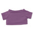 A purple plush toy shirt featuring a snug fit and short sleeves, suitable for various plush toys.