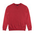 A red unisex sweatshirt featuring a crew neckline and ribbed cuffs. The design includes a logo on the label.
