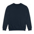 A navy blue unisex sweatshirt featuring a crew neckline and ribbed cuffs. It has a logo or branding on it.