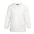A white long sleeve crew shirt with a logo, featuring a classic design suitable for various occasions.