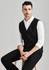 Mens Comfort Wool Stretch Peaked Vest with Knitted Back