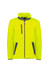 A bright yellow unisex fleece jacket with a full zip and grey accents, featuring zippered pockets and a stand-up collar.