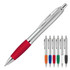 Plastic Pen Ballpoint Silicone Grip Silver Cara