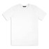 A plain white unisex t-shirt with short sleeves and a brand logo. Features a classic fit for casual wear.