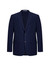 A navy blue men's blazer with a two-button front and pockets, featuring a modern tailored fit.