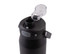 A drink bottle featuring a black matte finish and a clear quick release lid with a small spout.