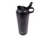 A drink bottle in matte black with a flip-top lid and a logo, designed for holding 700ml of liquid.