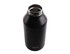 A drink bottle in matte black with a stainless steel neck, featuring a logo on the base.