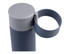 A drink bottle featuring a sleek, dark blue design with a grey lid and a grey carrying handle.