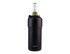 A drink bottle in matte black with a lid, designed to hold a wine bottle, featuring a logo.