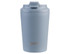 A ceramic-lined 235ml insulated coffee cup in light blue, featuring a logo on the front.