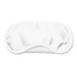 A full-color eye mask in a sleek, white design, featuring a curved shape for comfort.