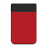 A red Lycra phone wallet with a black top section. It features a logo on the surface.