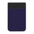 A purple Lycra phone wallet with a black top section, featuring a simple design and a branding logo.